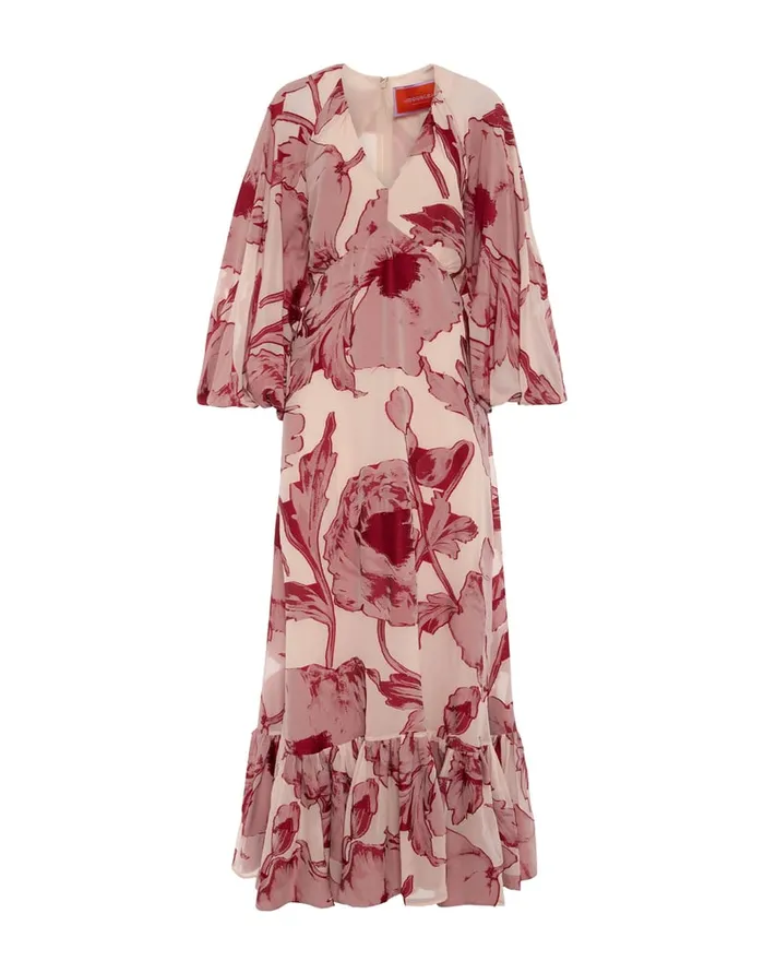 La Doublej EveNing V Dress Sylph Fil Coup Pink In Fil Coup Women Dresses