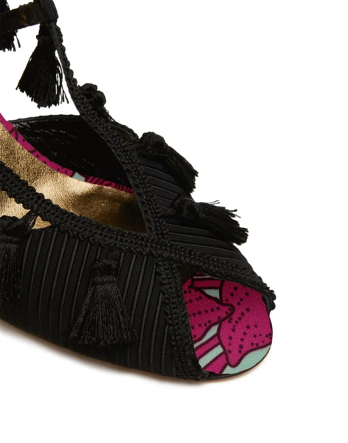 La Doublej Feria Wedge Lilium Purple In Twill Women Shoes