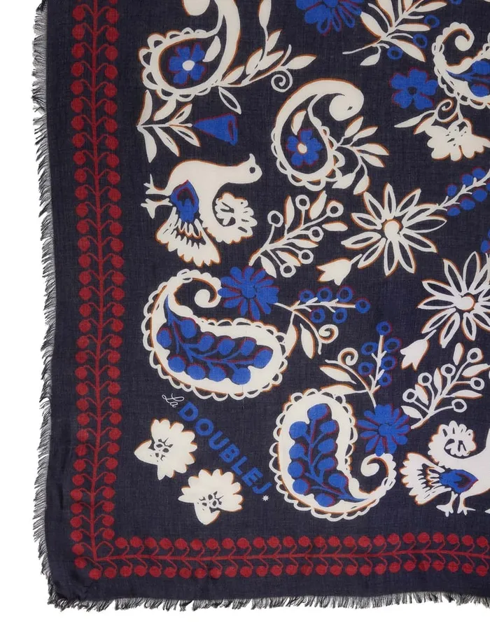 La Doublej Forest Scarf 120215120 Forest Bandana In Modal Silk Blend Women Foulards and Scarves