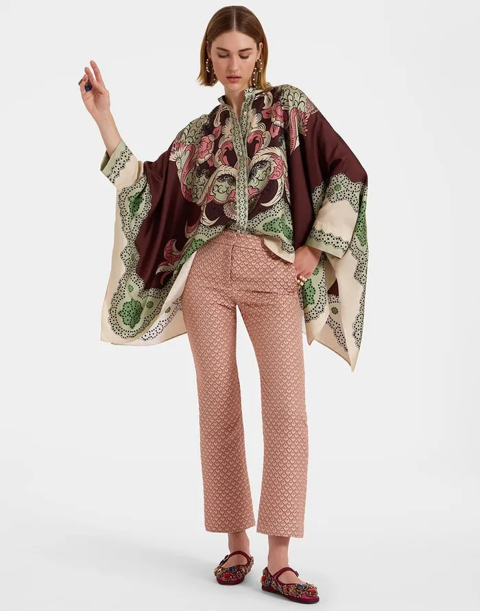 La Doublej Foulard Shirt Portal Place Brown In Silk Twill Women Party Dressing