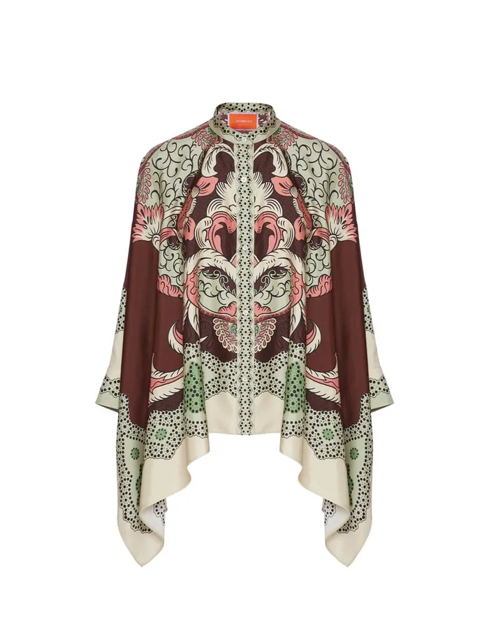 La Doublej Foulard Shirt Portal Place Brown In Silk Twill Women Party Dressing