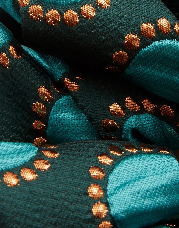 La Doublej Giga Scrunchie Winter Sun Emerald In Jacquard Women Hair Accessories