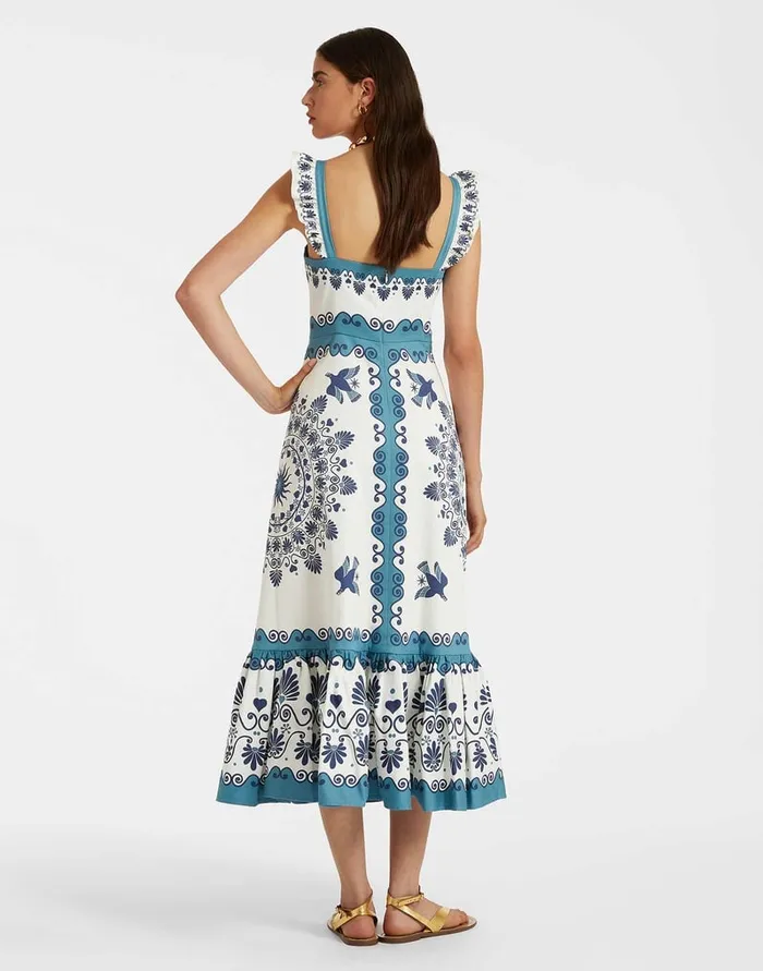 La Doublej Gingerbread Dress Olympus Place Cream In Flat Cotton Stretch Women Dresses