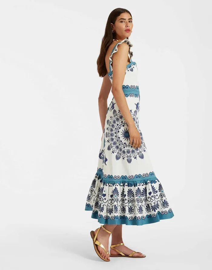 La Doublej Gingerbread Dress Olympus Place Cream In Flat Cotton Stretch Women Dresses