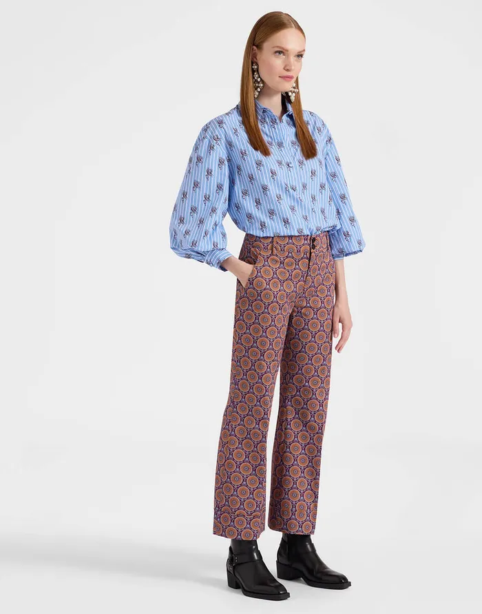 La Doublej Hendrix Pants Sovereign Mini Purple In Heavy Cotton Stretch Women Shorts and Pants