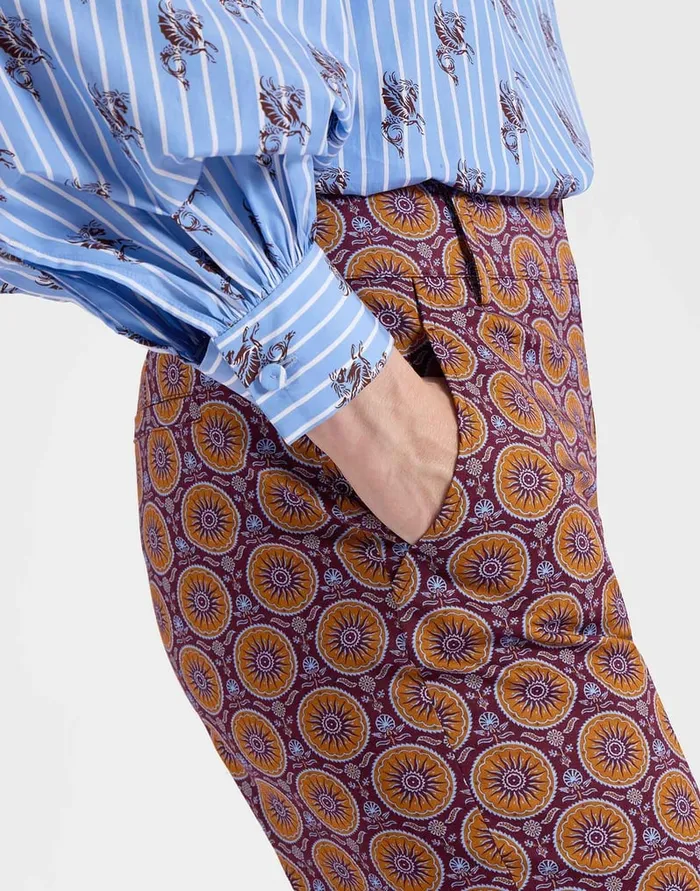La Doublej Hendrix Pants Sovereign Mini Purple In Heavy Cotton Stretch Women Shorts and Pants