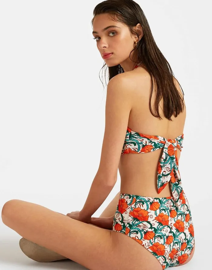 La Doublej Honey Bottom Morpheus Orange In Lycra Women Swimwear