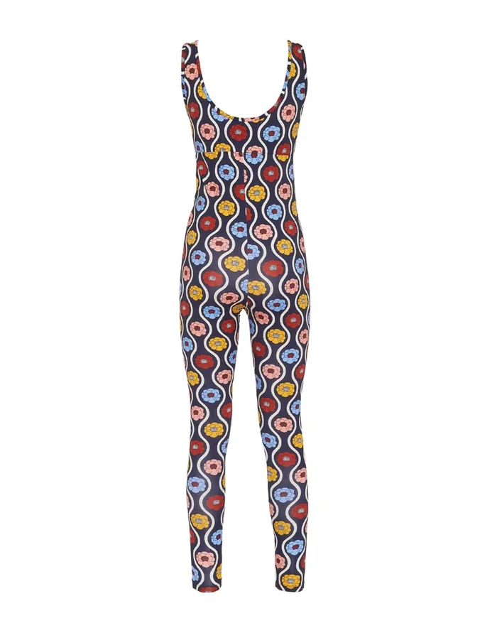 La Doublej Jazzercize Suit Whitsun Mini Blue In Skinny Jersey Women Loungewear