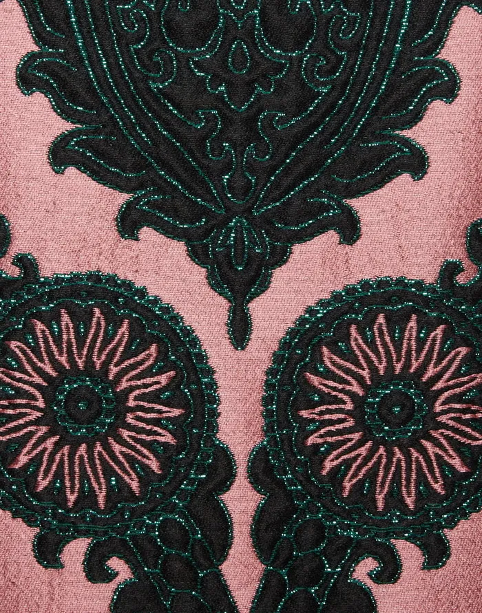 La Doublej La Scala Top Oltrarno Pink In Jacquard With Feathers Women Shirts and Tops