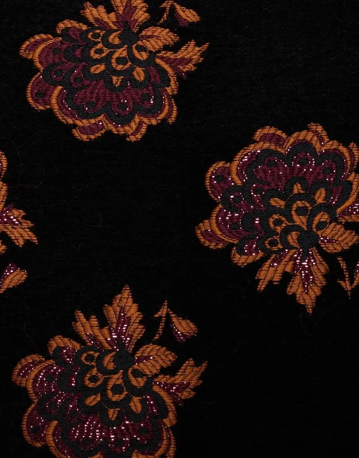La Doublej La Scala Top Rosette Black In Jacquard Women Shirts and Tops