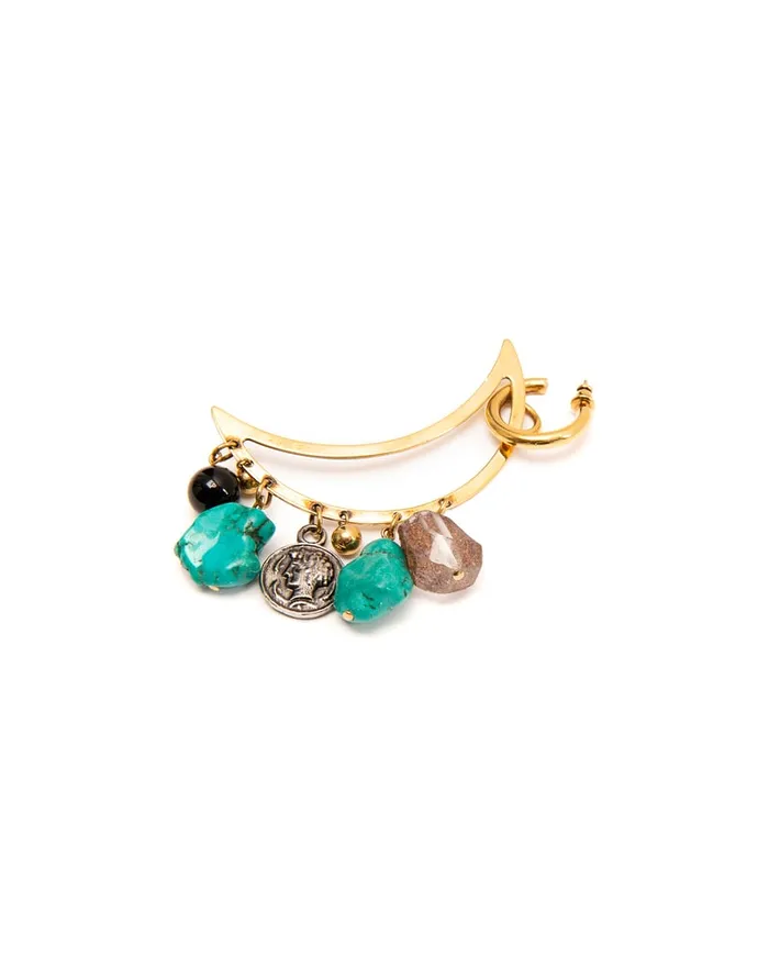 La Doublej Luna Earrings Solid Acquamarine In Gold Plated Brass Women Jewelry
