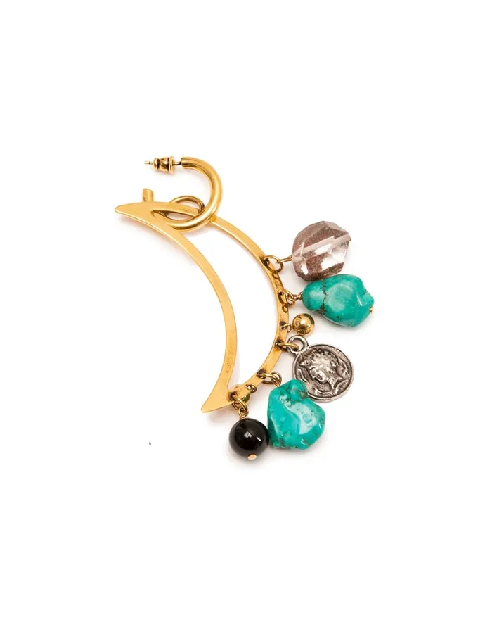La Doublej Luna Earrings Solid Acquamarine In Gold Plated Brass Women Jewelry