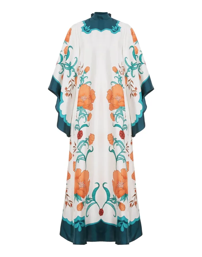 La Doublej Magnifico Dress Morpheus Place Orange In Silk Twill Women Dresses