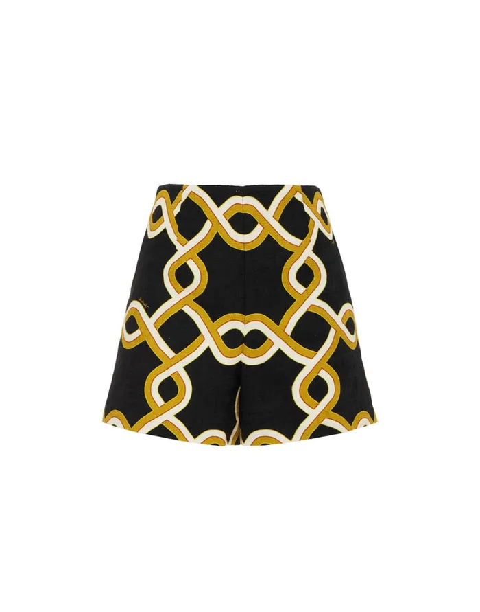 La Doublej Margarita Shorts Tackle Black In Shot Cotton Women Shorts and Pants