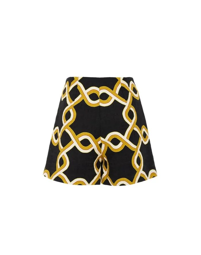 La Doublej Margarita Shorts Tackle Black In Shot Cotton Women Shorts and Pants