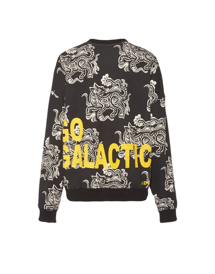 La Doublej Off Court Sweatshirt Crazy Tigers Black and White In Jersey Women TShirts and Sweatshirts