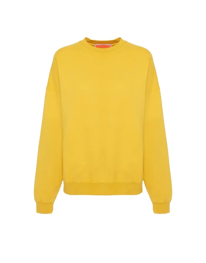 La Doublej Off Court Sweatshirt Solid Dark Yellow In Jersey Women TShirts and Sweatshirts