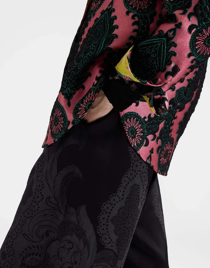 La Doublej Palazzo Pants Portal Laser Black In Viscose Satin Stretch Women Shorts and Pants