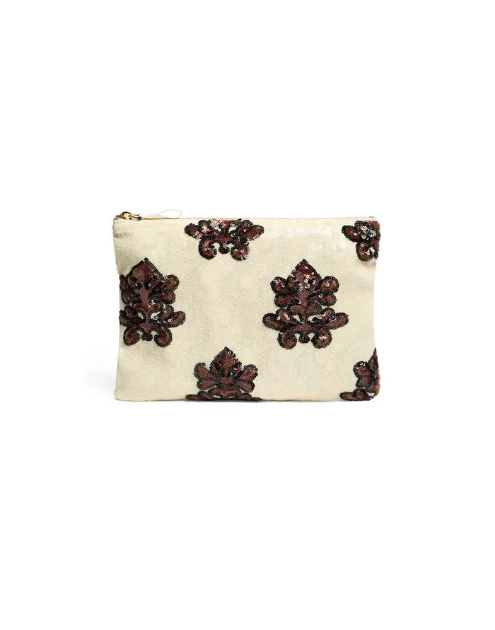 La Doublej Ruffle Pochette Herald Pink In Paillettes Women Bags and Pochettes