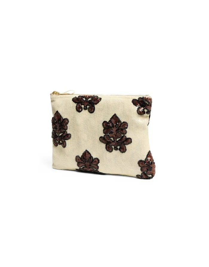 La Doublej Ruffle Pochette Herald Pink In Paillettes Women Bags and Pochettes