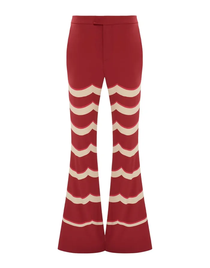 La Doublej Saturday Night Pants Fans Place Red In Envers Satin Women Shorts and Pants