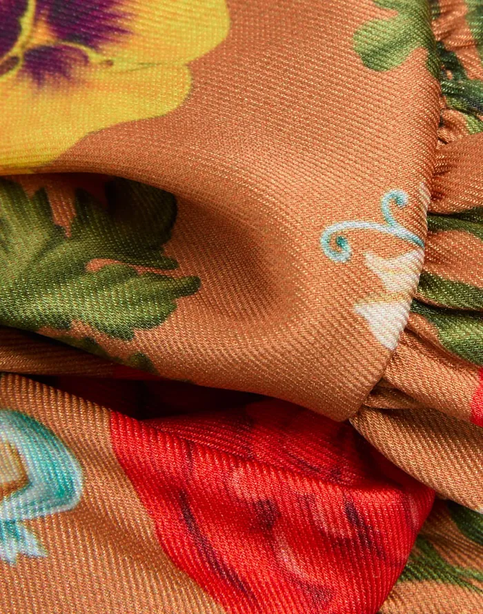 La Doublej Scrunchie Botticelli Rust In Silk Twill Women Hair Accessories