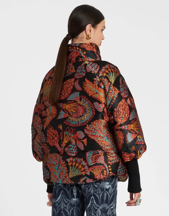 La Doublej St Moritz Jacket Sicomore Black In Jacquard Women Outerwear