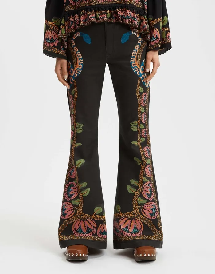La Doublej Superflare Jeans Eve Black In Denim Women Denim