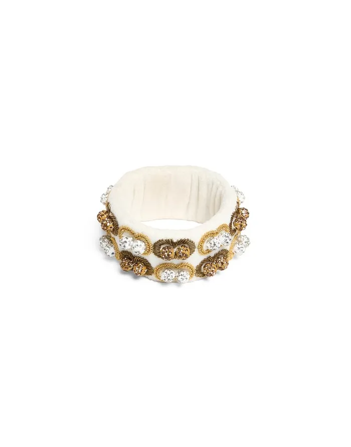 La Doublej Tesoro Double Bracelet Solid Ivory In Velvet Women Jewelry