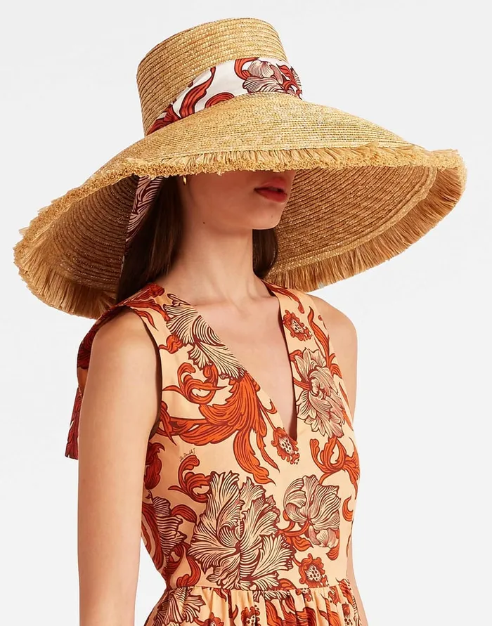 La Doublej The Sun Hat Solid Light Beige In Raffia Women Hats