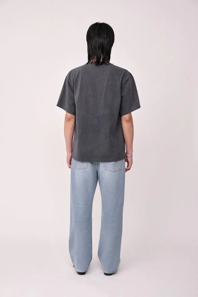 LA Print Hand 8211 Washed Black WomenMen Won Hundred Tops and Tshirts