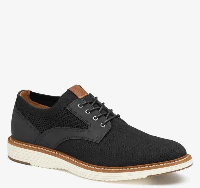 LaceUps Johnston and Murphy Men Upton Knit Plain Toe Black Knit