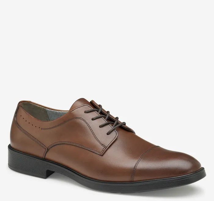 LaceUps Johnston and Murphy Men XC4 Maddox Cap Toe Tan Waterproof Full Grain