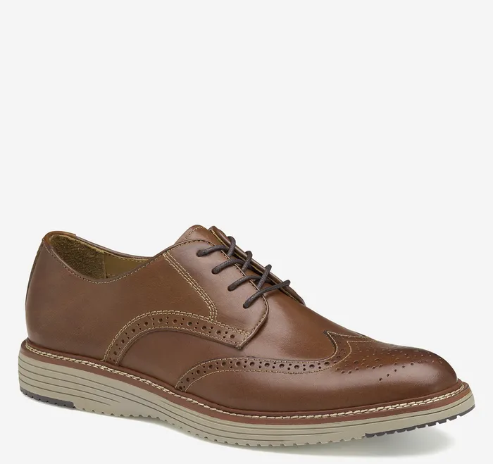 LaceUps Upton Wingtip Tan Full Grain 8211 Johnston and Murphy Men