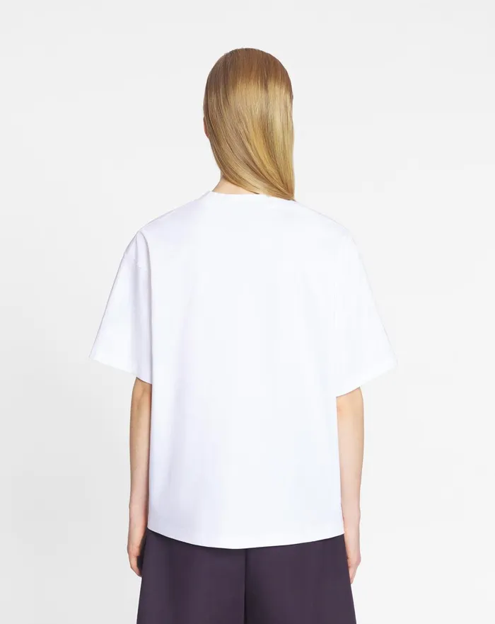 Lanvin Embroidered Tshirt Optic White Women Lanvin TShirts and Sweatshirts Lanvin Embroidered Tshirt Optic White Women Lanvin TShirts and Sweatshirts