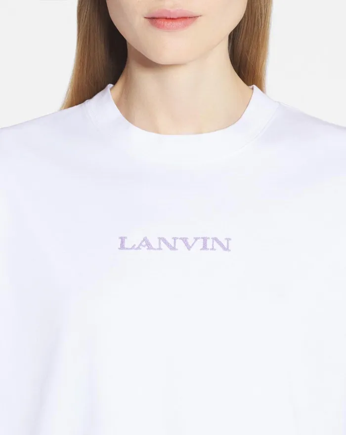 Lanvin Embroidered Tshirt Optic White Women Lanvin TShirts and Sweatshirts Lanvin Embroidered Tshirt Optic White Women Lanvin TShirts and Sweatshirts