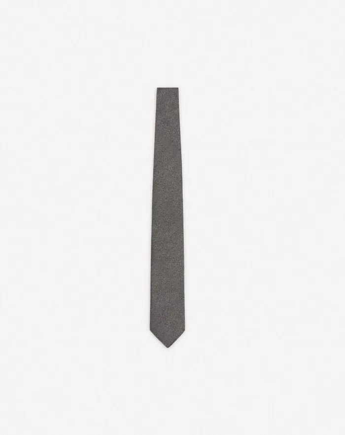 Lanvin Tie In Satin Black Men Lanvin Scarves