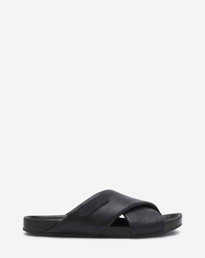 Lanvin Tinkle Sandals In Leather Black Men Lanvin Sandals