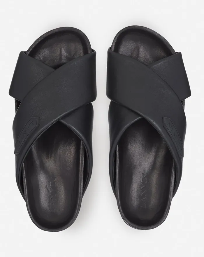 Lanvin Tinkle Sandals In Leather Black Men Lanvin Sandals Lanvin Tinkle Sandals In Leather Black Men Lanvin Sandals