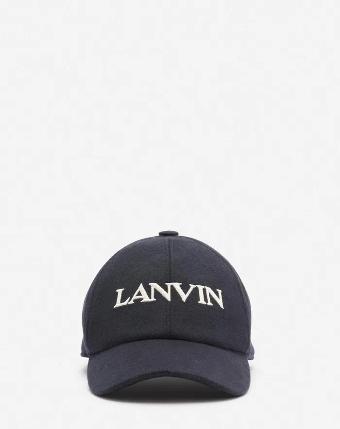 Lanvin Wool Cap Navy Blue Women Lanvin Hats