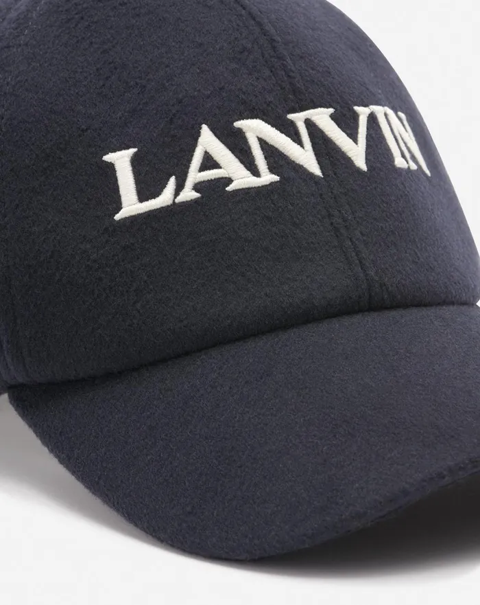 Lanvin Wool Cap Navy Blue Women Lanvin Hats