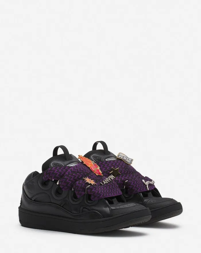 Lanvin X Future Curb 30 Leather Sneakers For Women Blackred Women Lanvin Curb