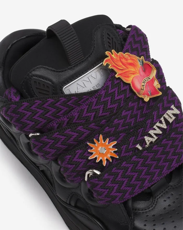 Lanvin X Future Curb 30 Leather Sneakers For Women Blackred Women Lanvin Curb