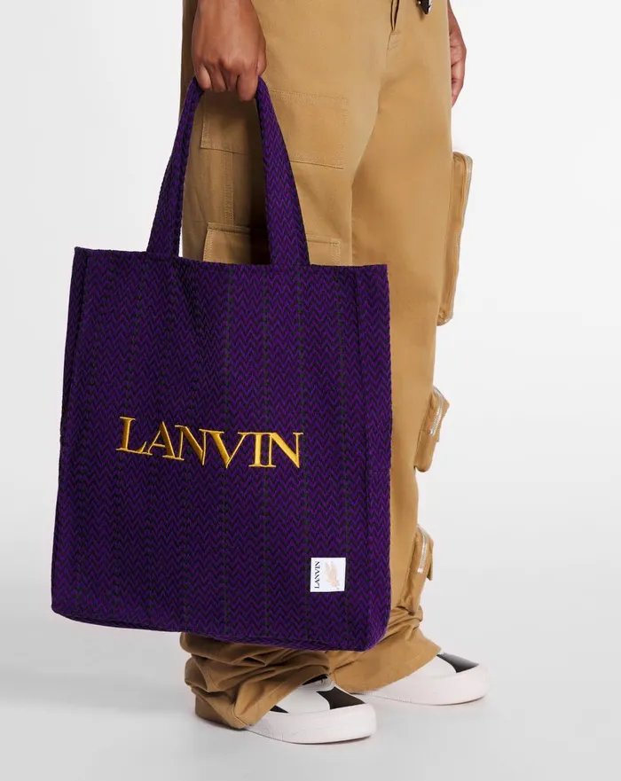 Lanvin X Future Curb Cotton Tote Bag Blackpurple Reign Women Lanvin Tote Bags and Top Handle Bags Lanvin X Future Curb Cotton Tote Bag Blackpurple Reign Women Lanvin Tote Bags and Top Handle Bags