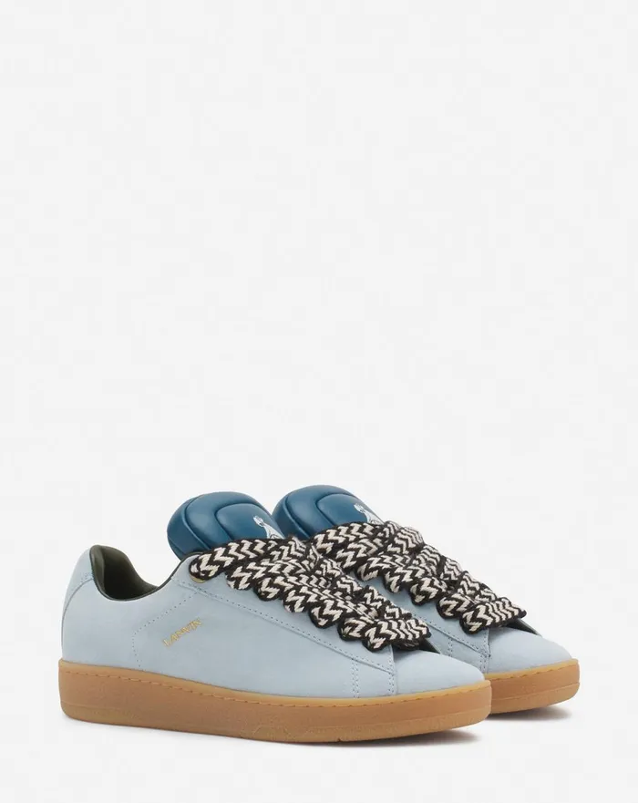 Lanvin X Future Hyper Curb Sneakers In Leather And Suede For Men Bluedark Blue Men Lanvin Curb Lite Lanvin X Future Hyper Curb Sneakers In Leather And Suede For Men Bluedark Blue Men Lanvin Curb Lite