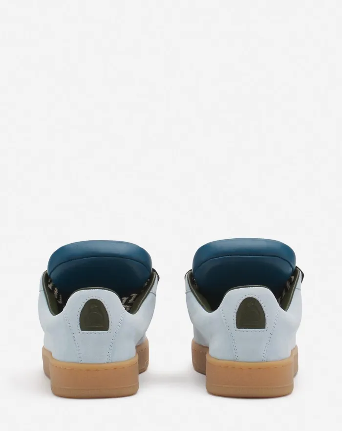 Lanvin X Future Hyper Curb Sneakers In Leather And Suede For Men Bluedark Blue Men Lanvin Curb Lite Lanvin X Future Hyper Curb Sneakers In Leather And Suede For Men Bluedark Blue Men Lanvin Curb Lite