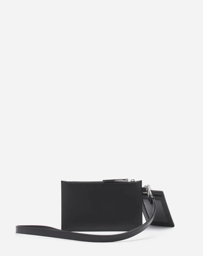 Lanvin X Future Leather Double Clutch With Pins Blackmulticolour Men Lanvin Wallets and Small Leather Goods