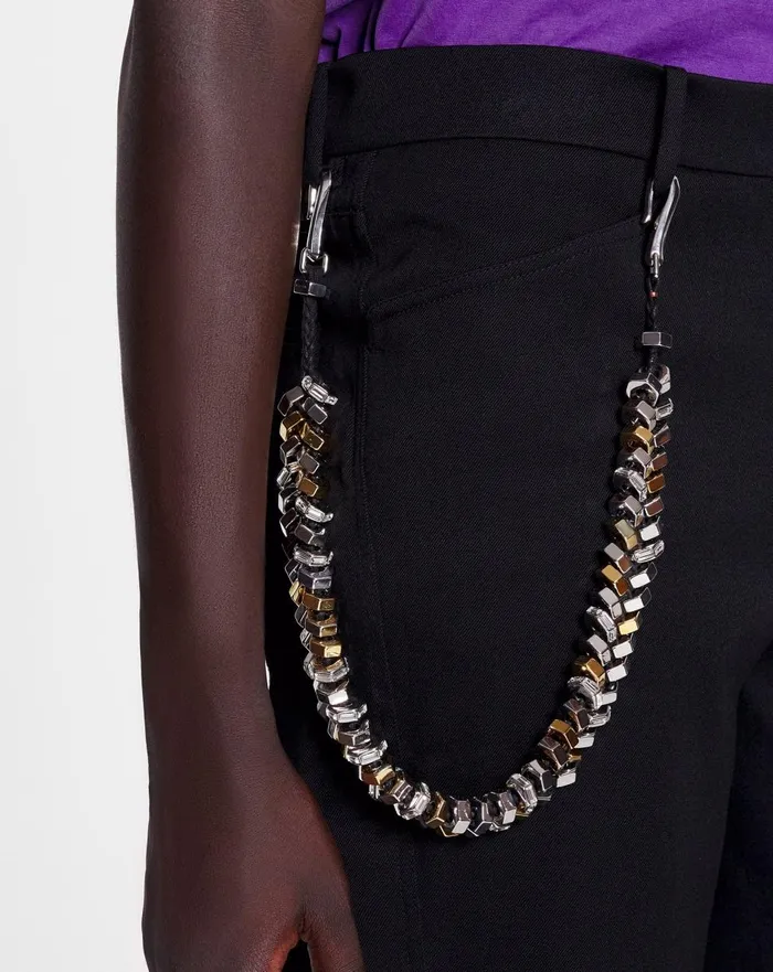 Lanvin X Future Pant Chain In Aluminum Blacksilver Women Lanvin Jewelry