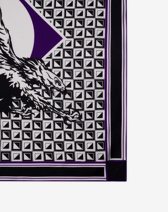 Lanvin X Future Scarf Eagle Print And Silk Triangles Blackpurple Reign Men Lanvin Hats