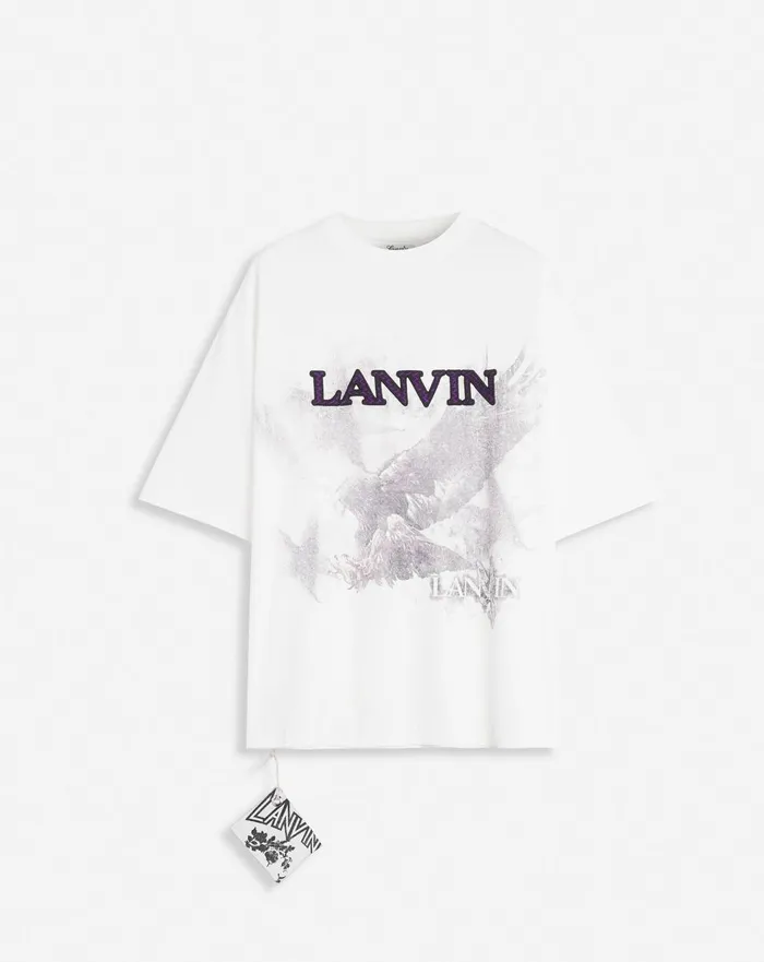 Lanvin X Future Unisex Eagle Print Loosefit Tshirt White Mustangblack Women Lanvin TShirts and Sweatshirts